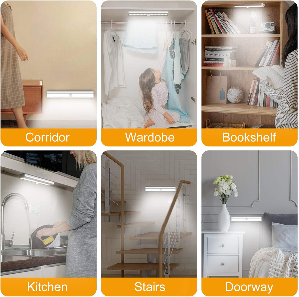 Wireless Rechargeable Motion Sensor Under Cabinet Lights 6 Pack W40426
