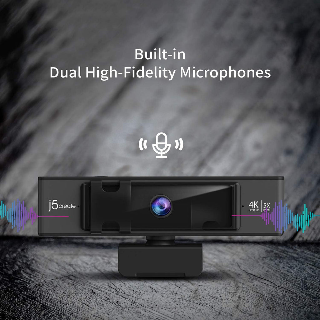 4K Ultra HD Webcam with 5X Digital Zoom, Privacy Cover, Dual Microphones, USB-C M599