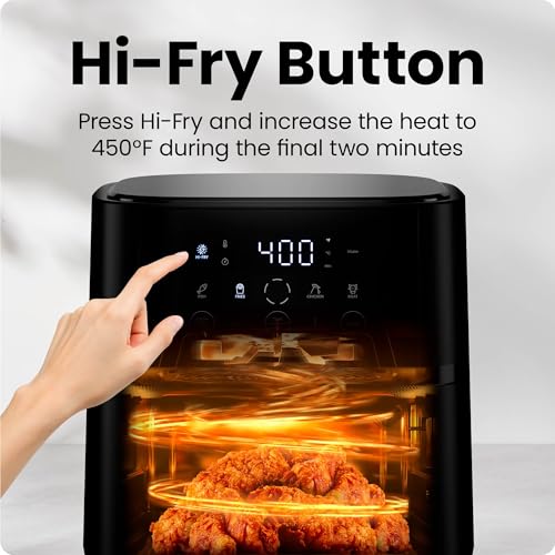 Black 4 QT Compact Air Fryer with Nonstick Dishwasher Safe Basket U69761