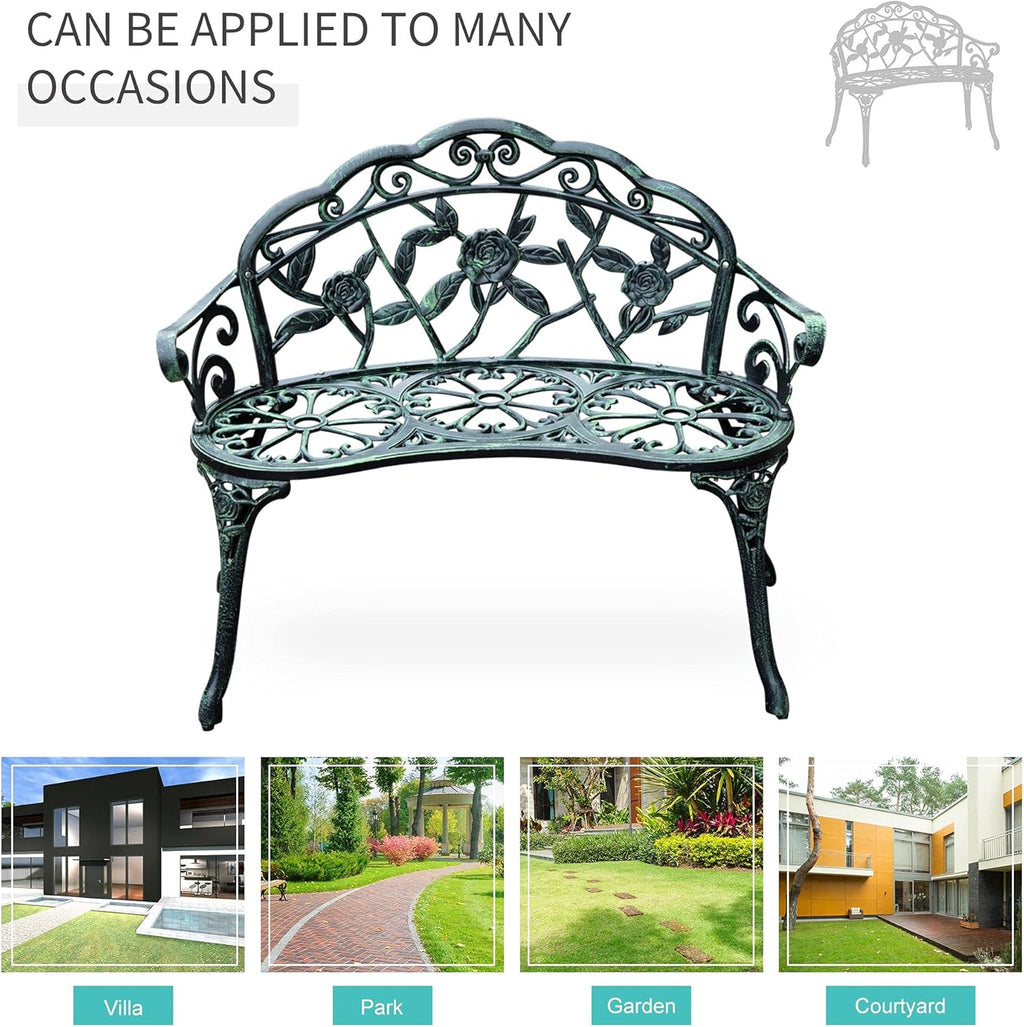 Cast Iron Outdoor Patio Garden Bench S92594