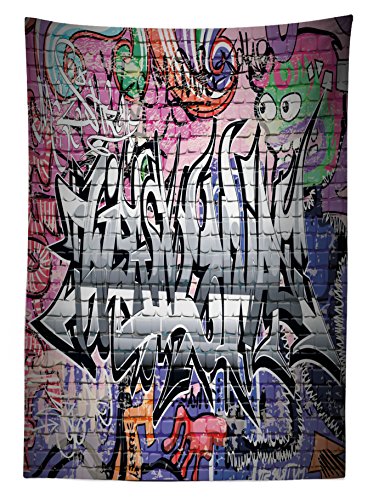 Brick Wall Print Tablecloth 58" X 84" N2582