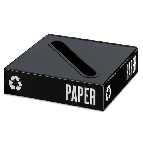 Black Square Powder-Coated Steel Trash Can Lid I685809