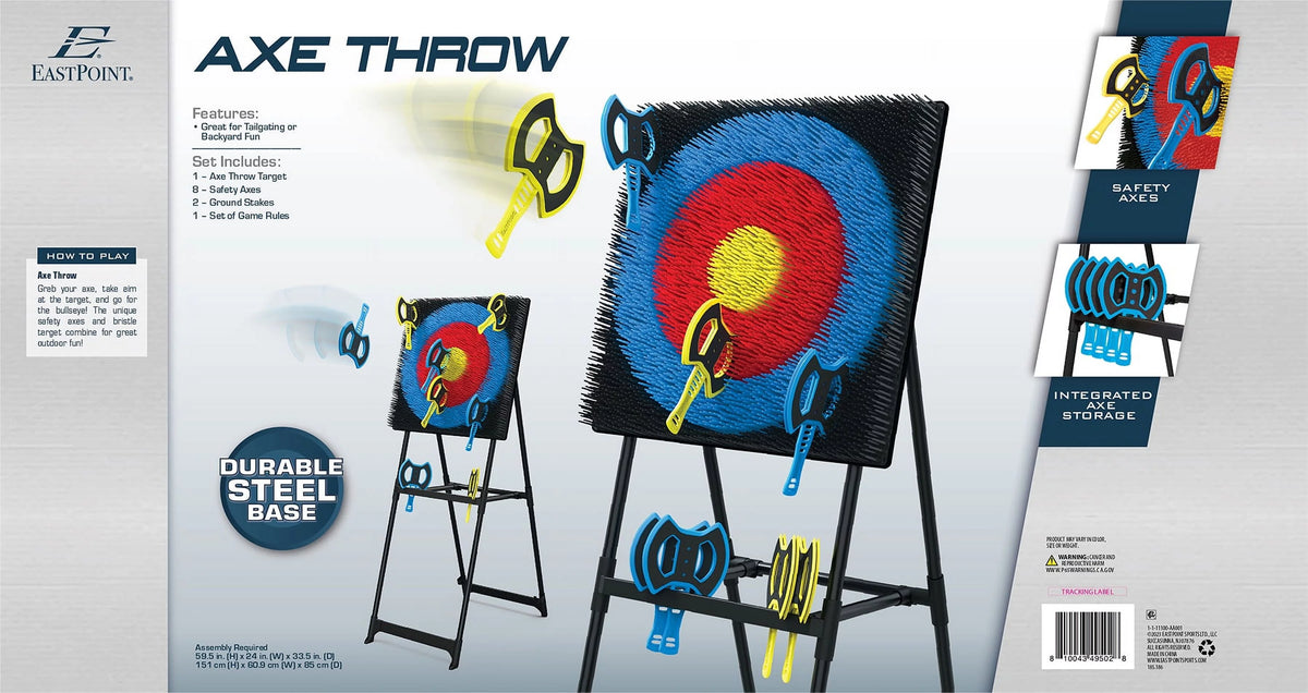 Axe Throwing Target Game with 8 Throwing Axes L67266
