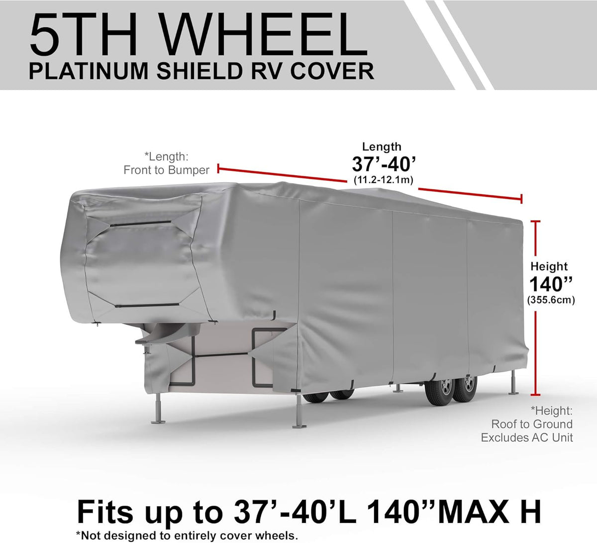 Weatherproof RV Cover for 26' - 30' 5th Wheel RV P81245