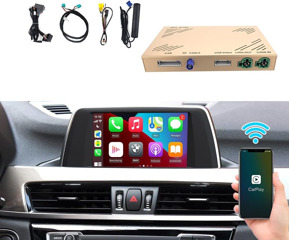 Wireless CarPlay Android Auto Decoder for BMW 6.5 Screen NBT System M7657
