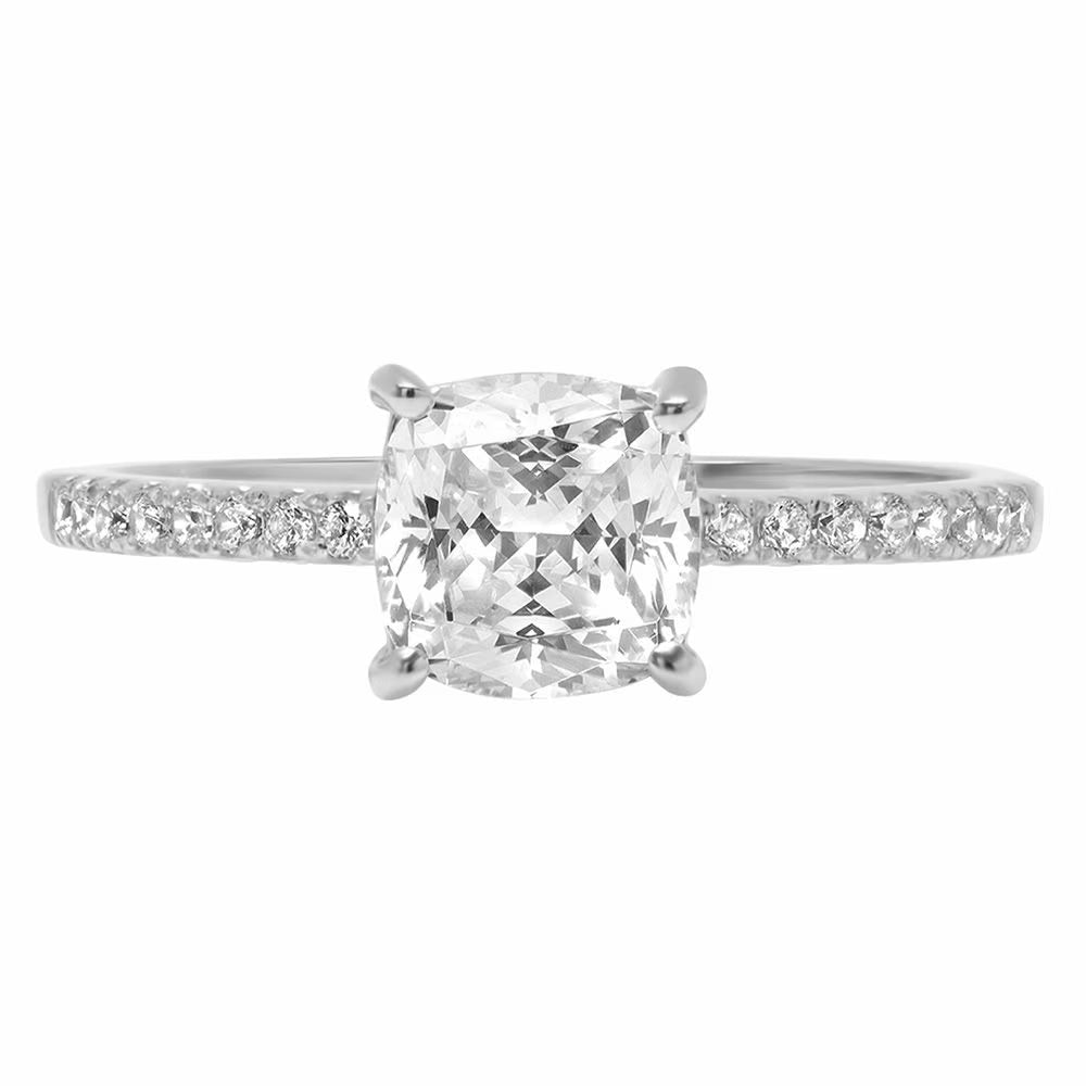 18K White Gold Diamond Engagement Ring size 3.5 Y702455