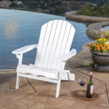 White Reclining Wood Adirondack Chair with Footrest M250432