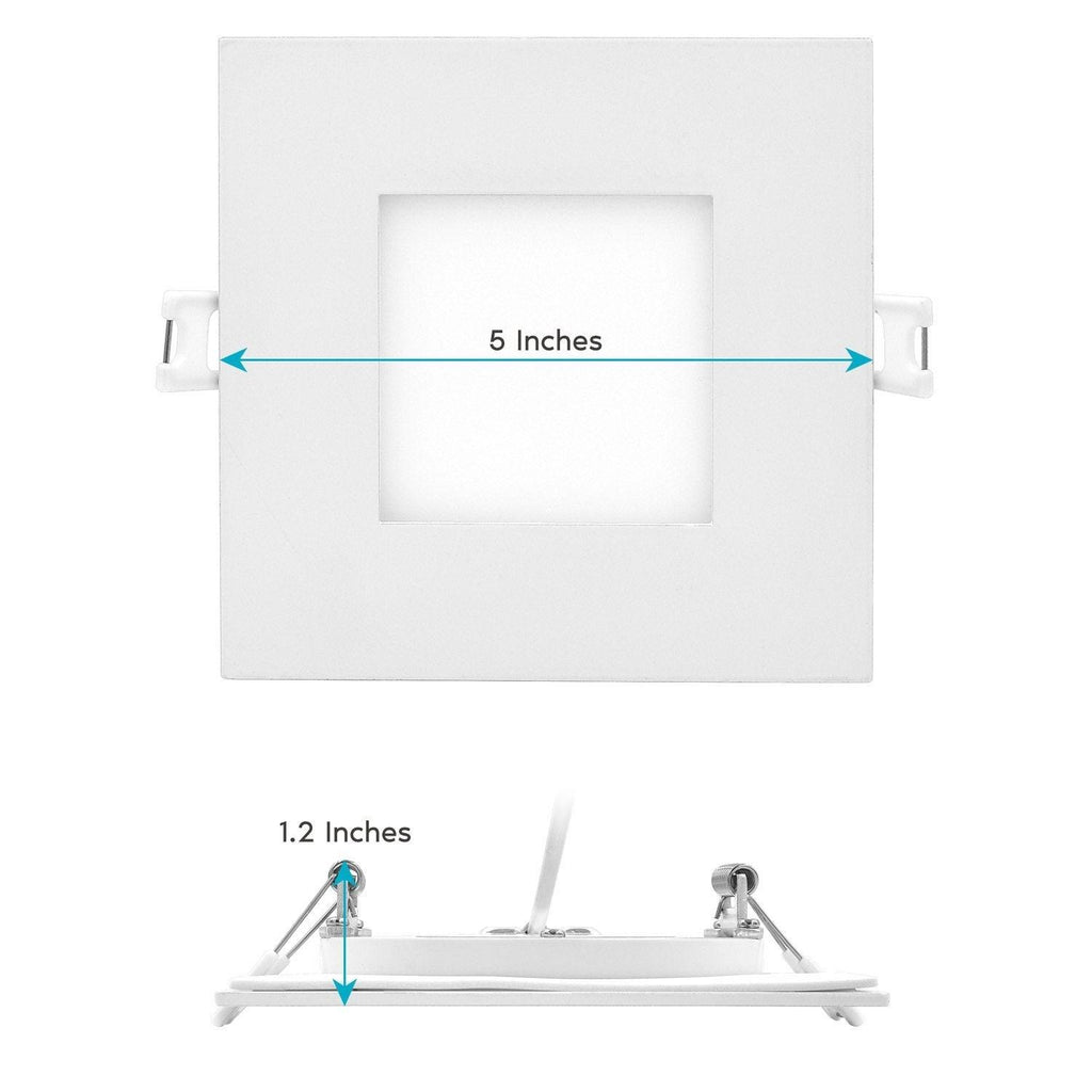 4x22 Ultra Thin Square LED Recessed Lighting Dimmable 10W Wet Rated T502611