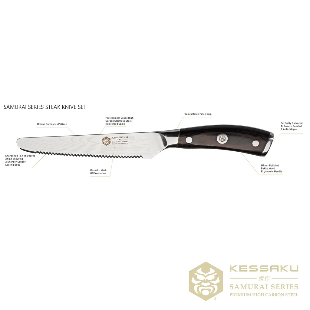 5-Inch Forged High Carbon Stainless Steel Steak Knife Set H8624