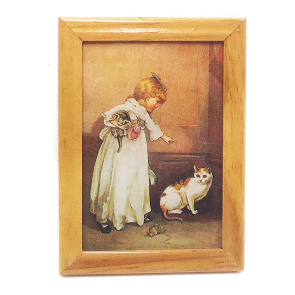 1:12 Doll House Miniature Painted Wooden Frame Mural Accessories M19342