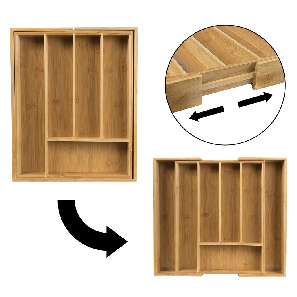 Bamboo Expandable Utensil Drawer Organizer E1017
