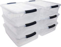 Clear 16 QT Pack of 6 Stackable Plastic Storage Containers with Latching Clear Lids H997283