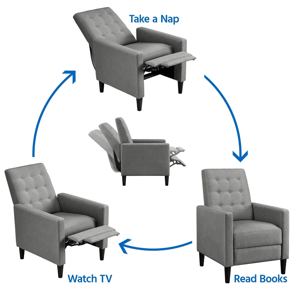 Gray Fabric Recliner Chair F92982