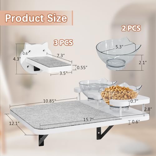 Cat Wall Shelves with 3 Steps & Scratch Post E4667