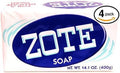 4 Bars Zote White Laundry Bar Soap I624130