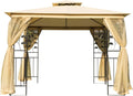 Grey 10' x 10' Outdoor Patio Gazebo Canopy with Steel Frame Z41171