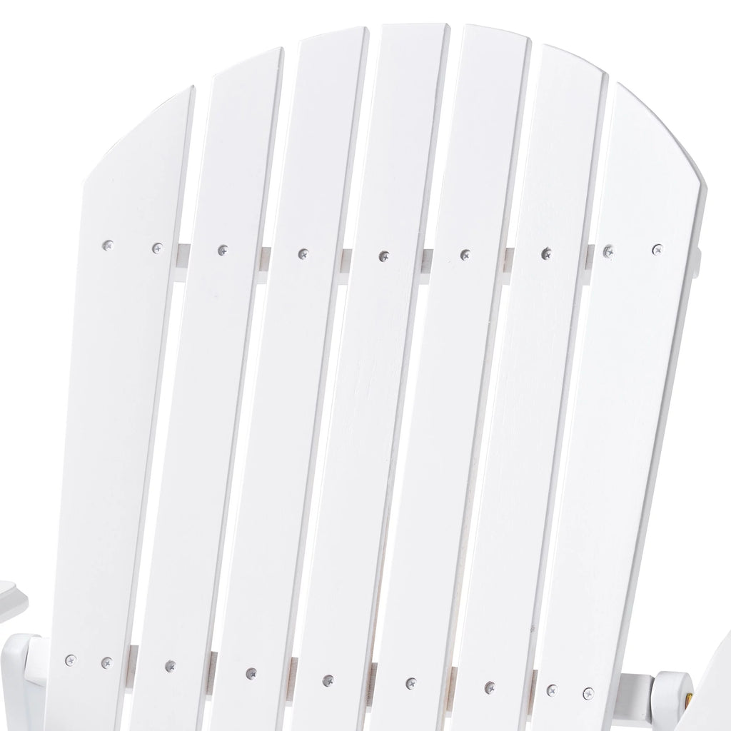 White Reclining Wood Adirondack Chair with Footrest M250432