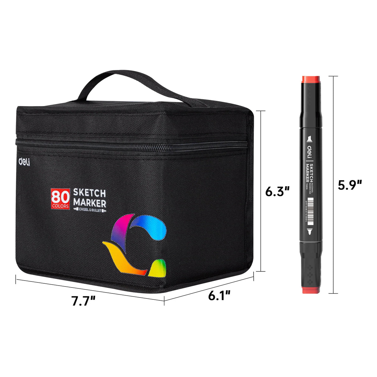 60 Colors Dual Tip Alcohol Markers with Storage Box M461