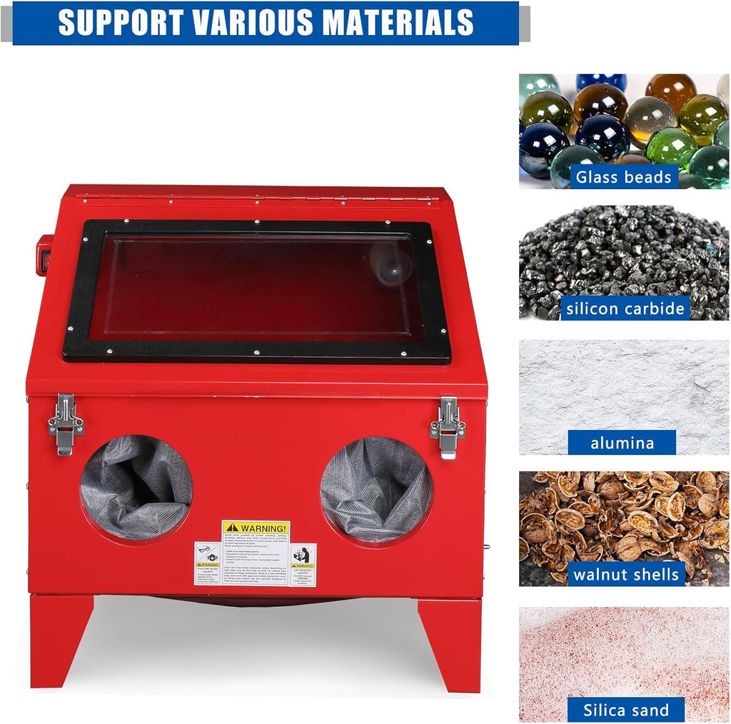 40 Gallon Portable Bench Top Sand Blasting Cabinet with Spray Gun I8727