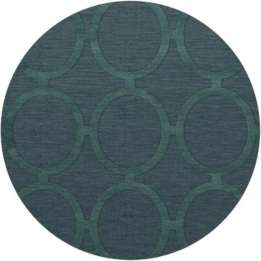 Teal Circles Rings 10' x 10' Octagon Area Rug O95400