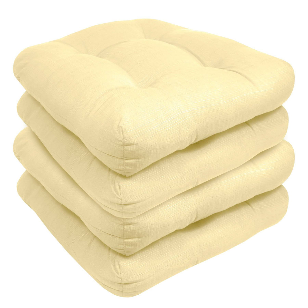 19" by 19" Yellow 4 Pack Patio Seat Cushion Set P23965