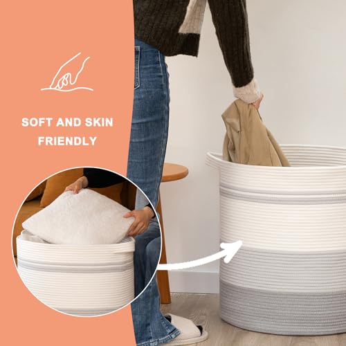 Gradient Yellow 80L Woven Laundry Basket with Handles C72236