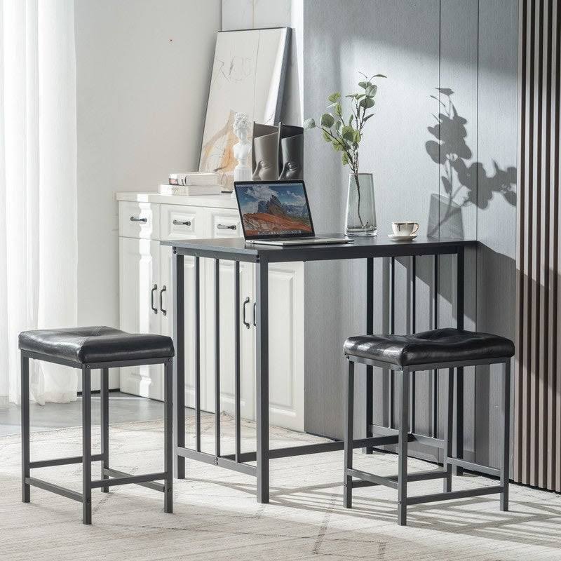Rectangle Dining Set Black (Set of 3) V61806