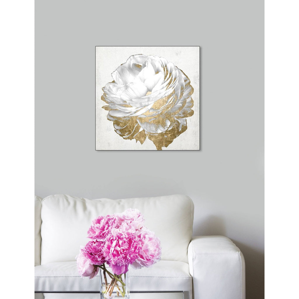 Gold and Light Floral Canvas Art G854181