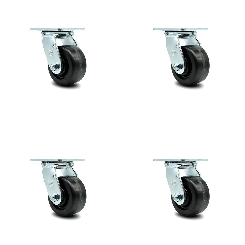 Set of 4 Heavy Duty Replacement Casters with Brakes D268