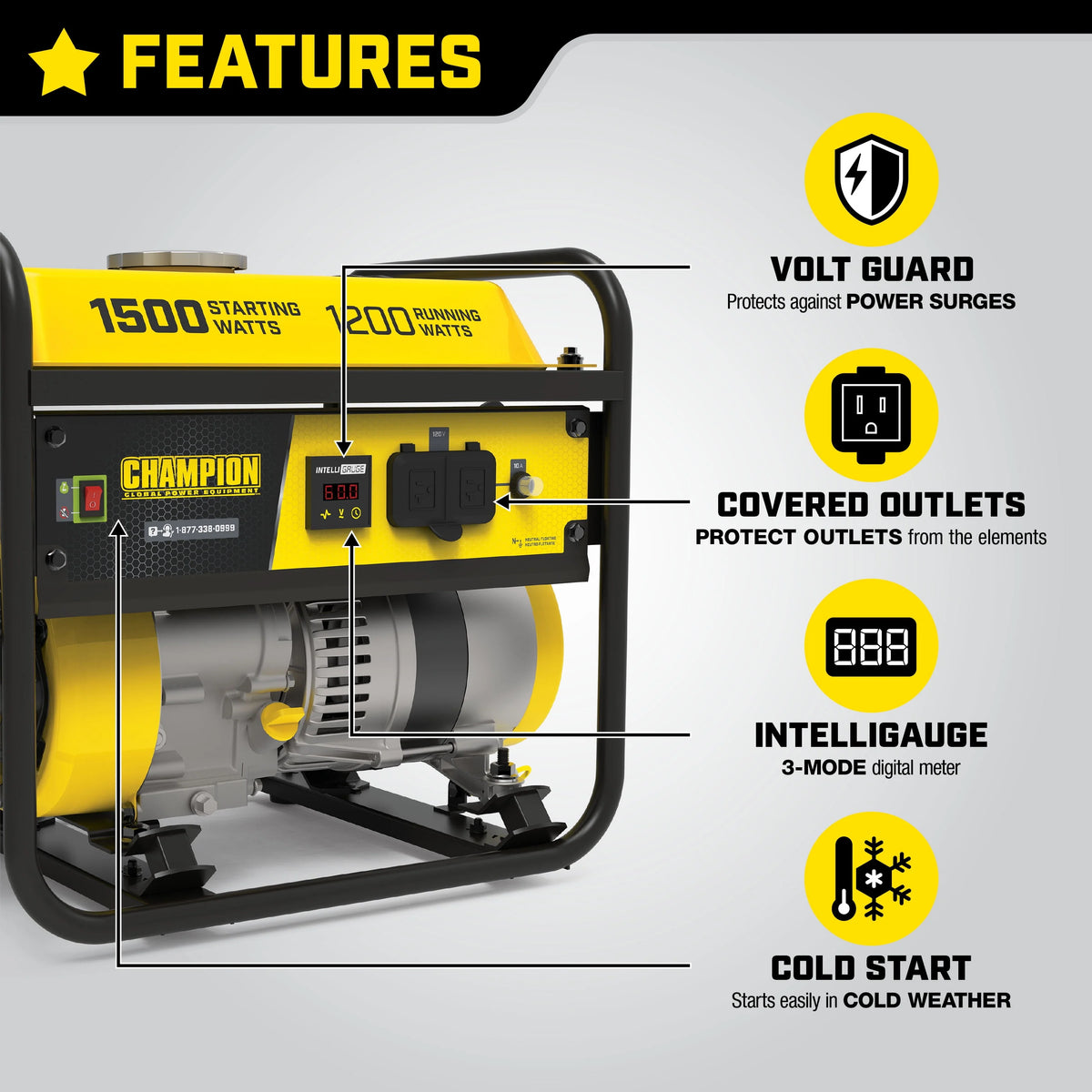 1500/1200 Watt Portable Generator S594