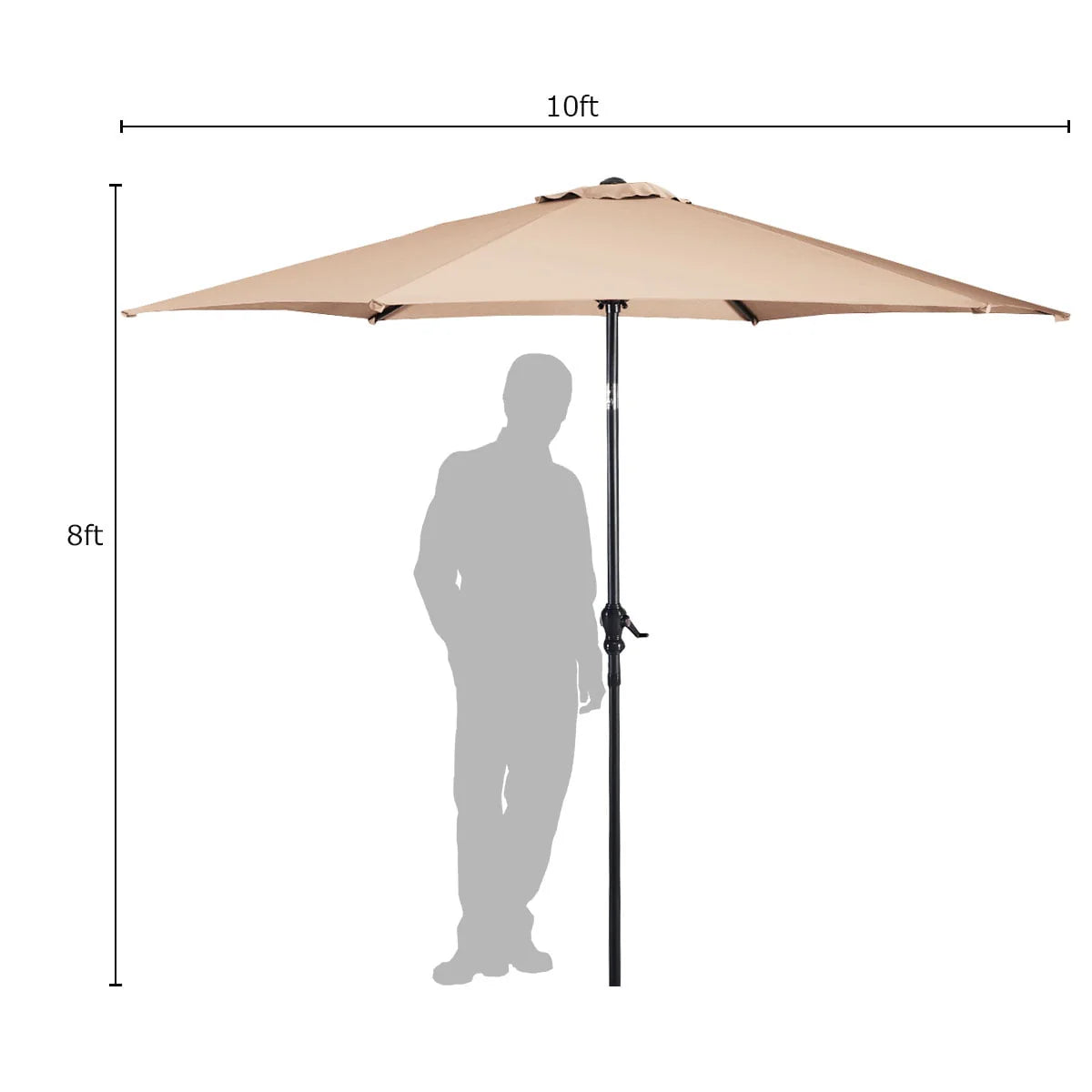 10FT Steel Tilt Patio Umbrella F422