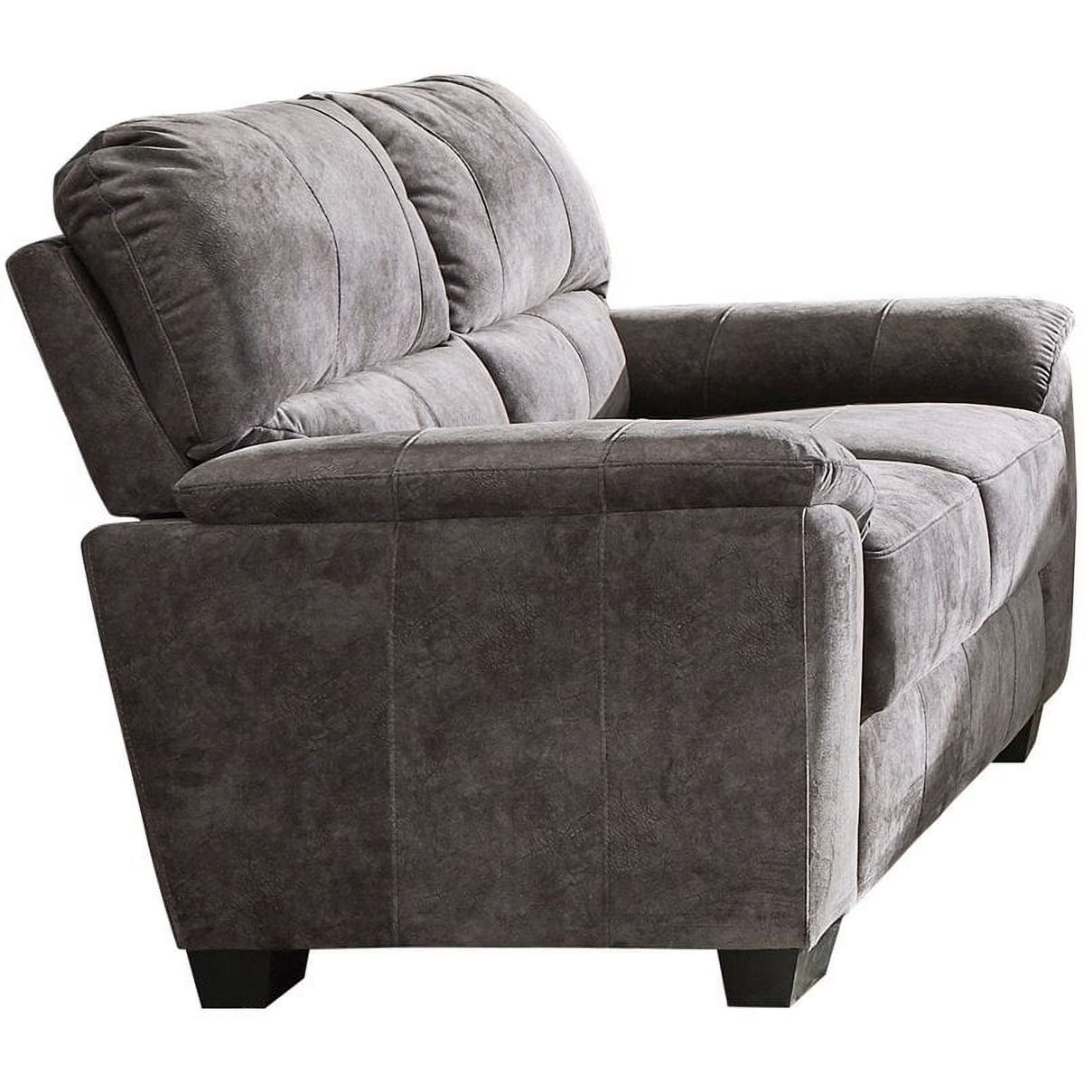 Charcoal Grey Upholstered Pillow Top Arm Loveseat A513543