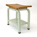 Teak & Aluminum Shower Bench with Storage Shelf T889