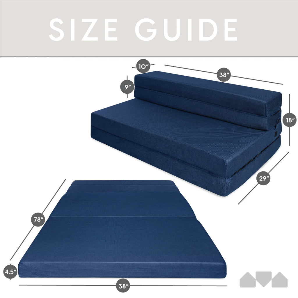 Tri-Fold Foam Folding Mattress and Sofa Bed Twin XL X196