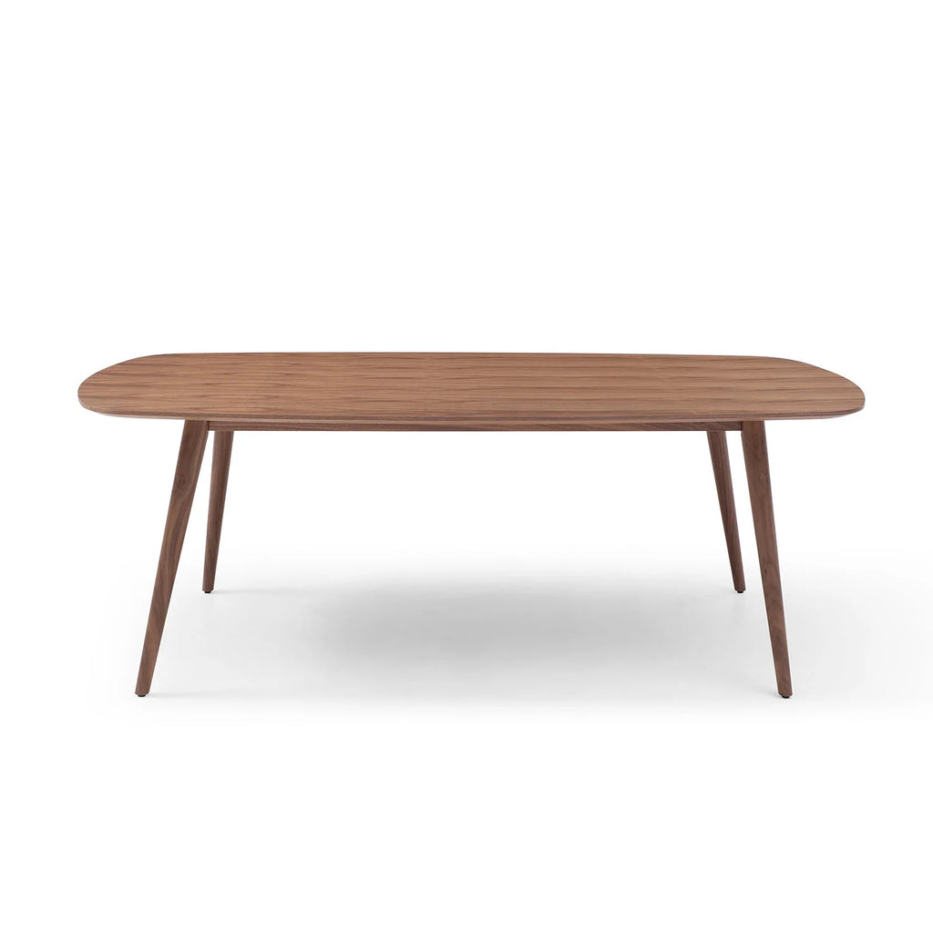 Large Walnut Wood Dining Table with Solid Wood Legs E802200