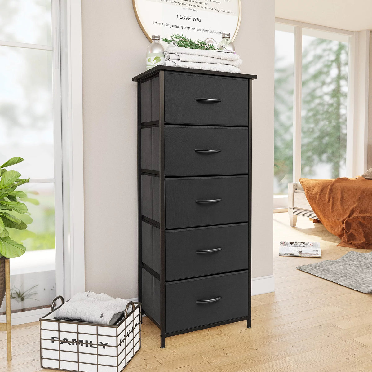 5 Drawers Fabric Dresser G288