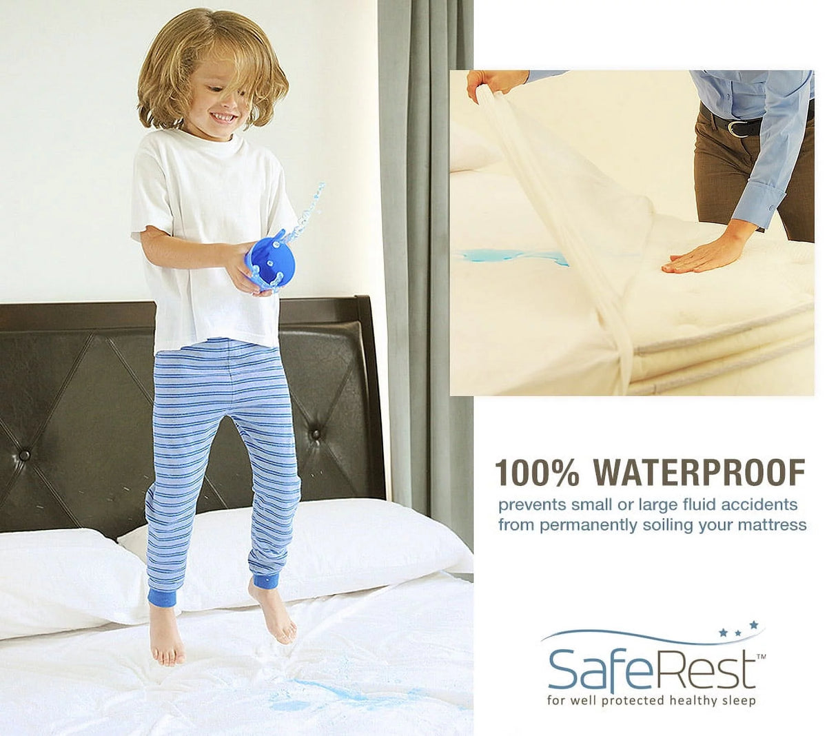 100% Waterproof Hypoallergenic Mattress Protector, Twin A6149
