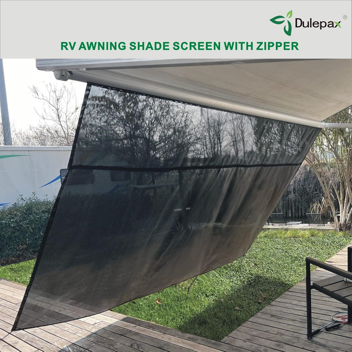 RV Awning Shade Screen with Zipper 8'X15'3'' J3405