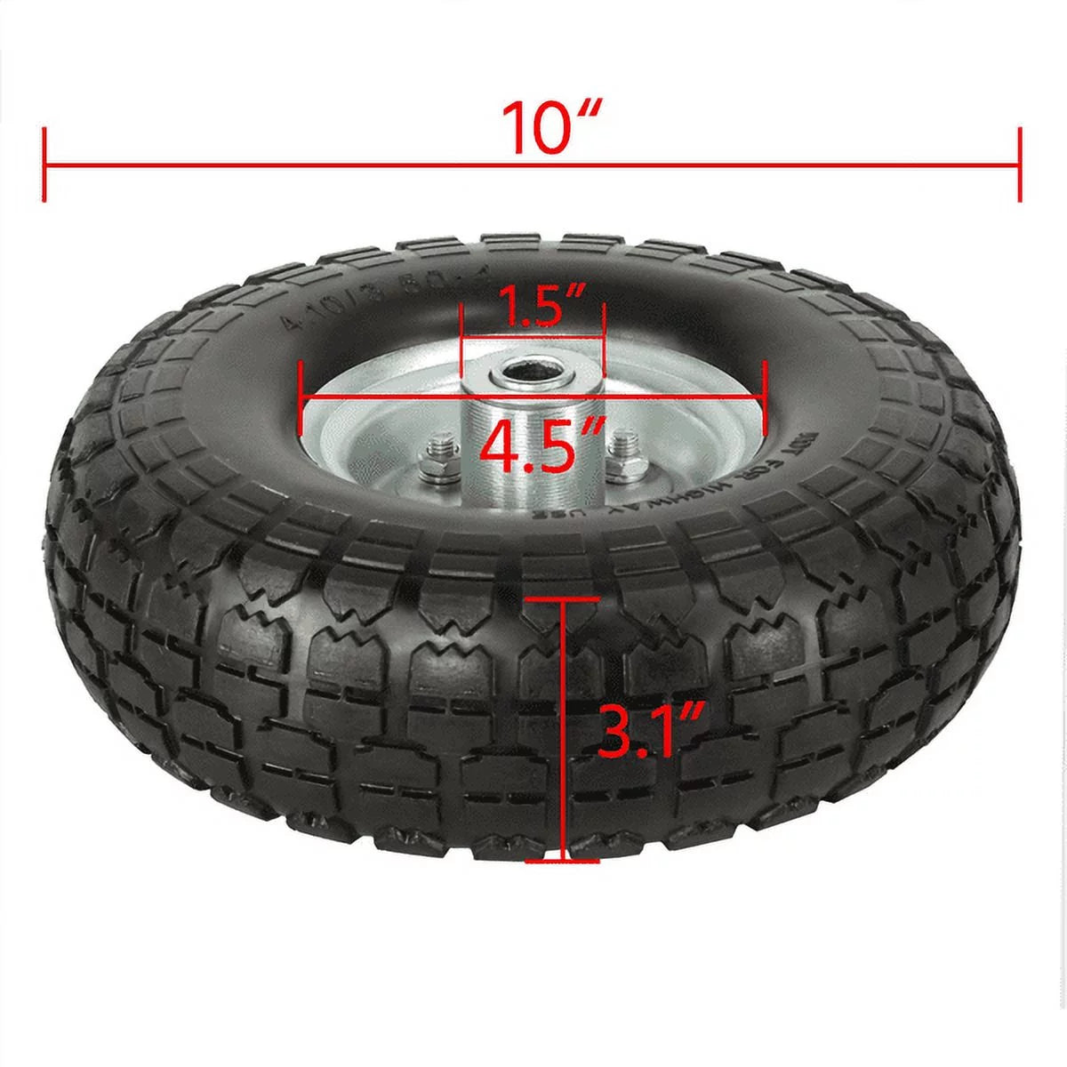 10'' Black Wheel Tire, 4 Pack X770397