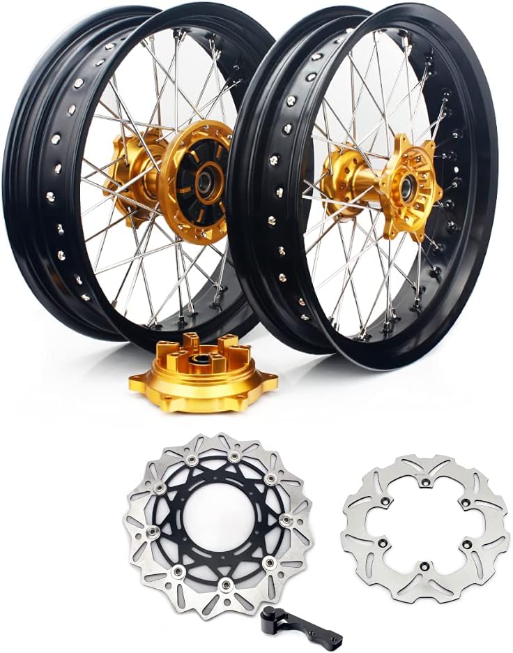 17" Supermoto Wheel Rim Hub Rotors Set Cush Drive J8059