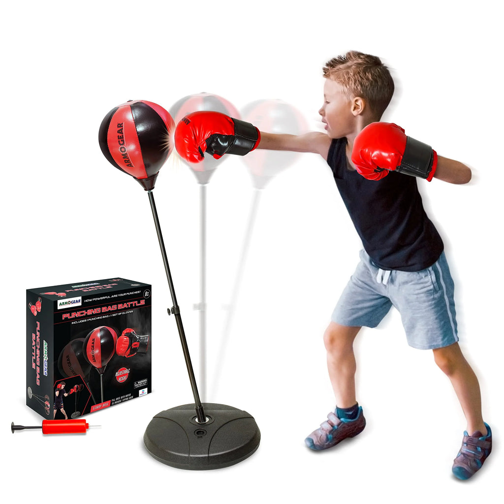 Kids Punching Bag with Stand, Gloves & Pump G54418