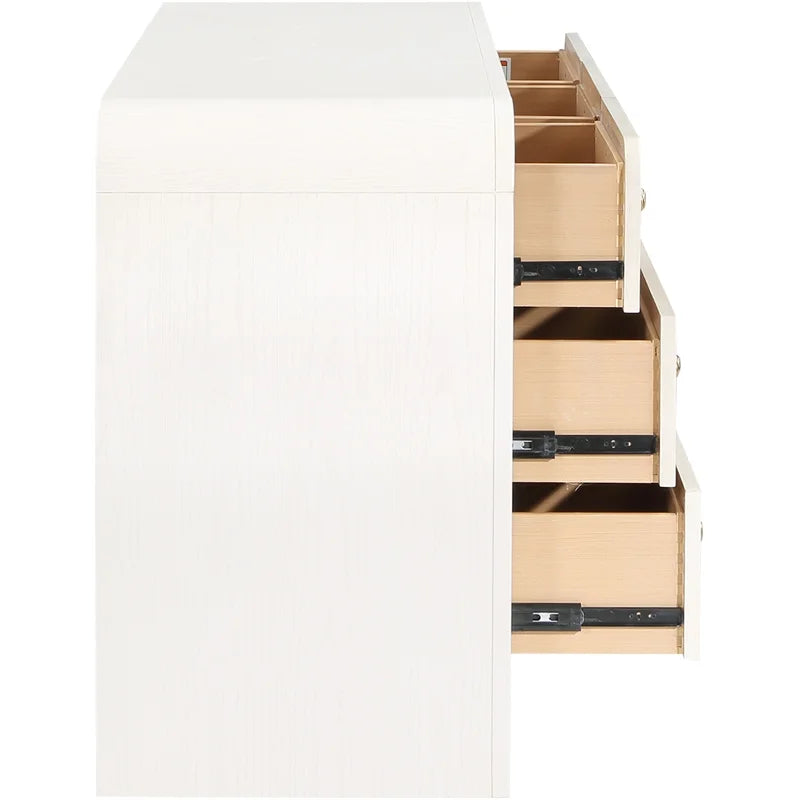 White Ash Wood and Natural Cane Dresser O48906