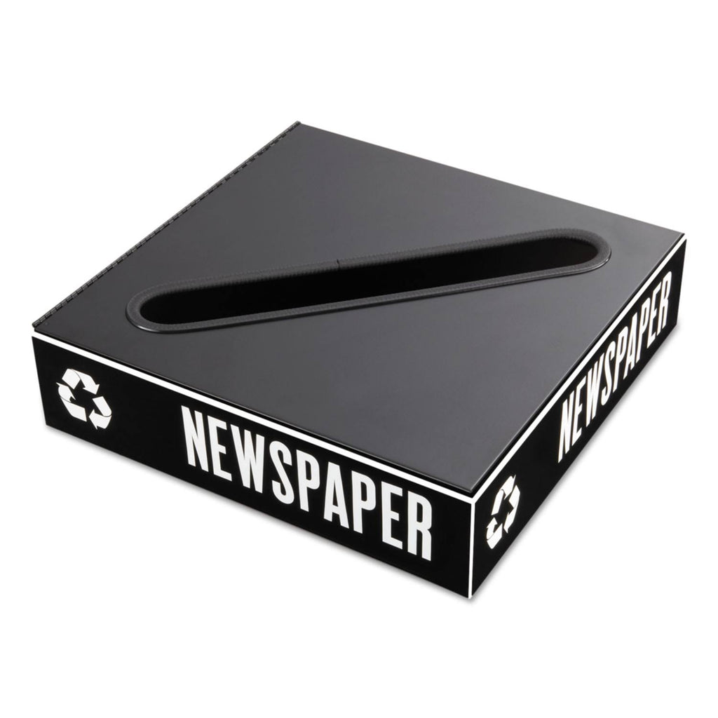 Black Square Powder-Coated Steel Trash Can Lid I685809