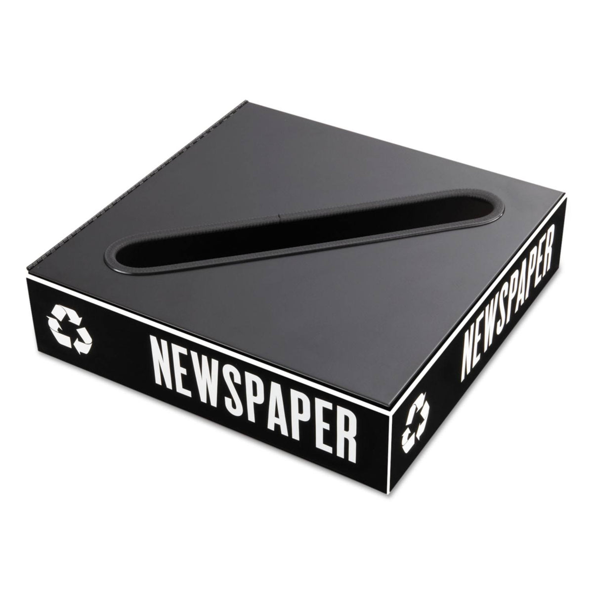 Black Square Powder-Coated Steel Trash Can Lid I685809