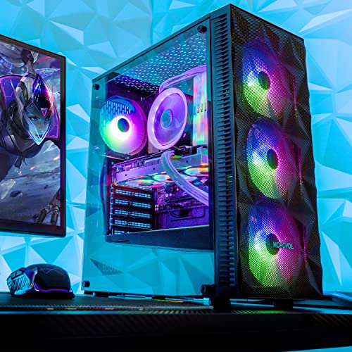 Black Mesh Front Panel Mid Tower PC Case with Tempered Glass A614