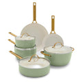 10 Piece Hard Anodized Ceramic Nonstick Cookware Set, Twilight Blue H76815