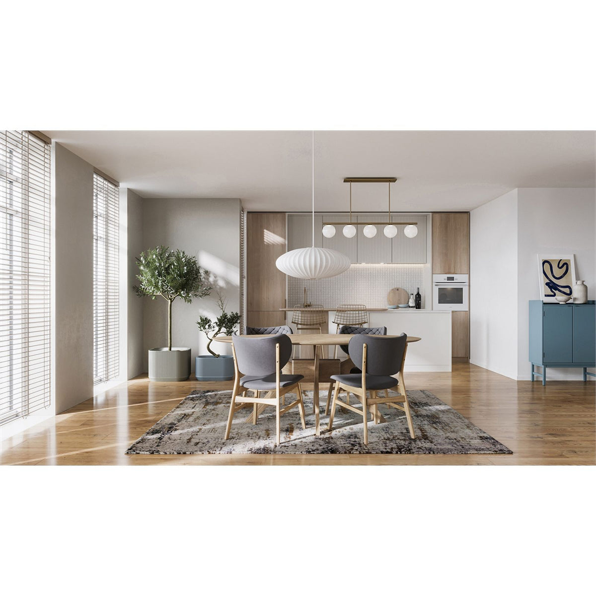 Mid-Century Rubberwood Dining Table N641529