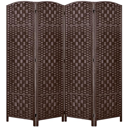 6 Panel Dark Coffee Folding Room Divider L1437