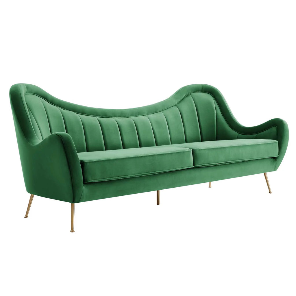 Emerald Channel Tufted Performance Velvet Sofa F3470