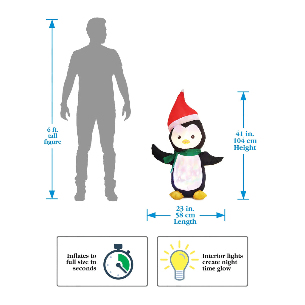 3.5ft Penguin with Disco Lights Christmas Inflatable X568